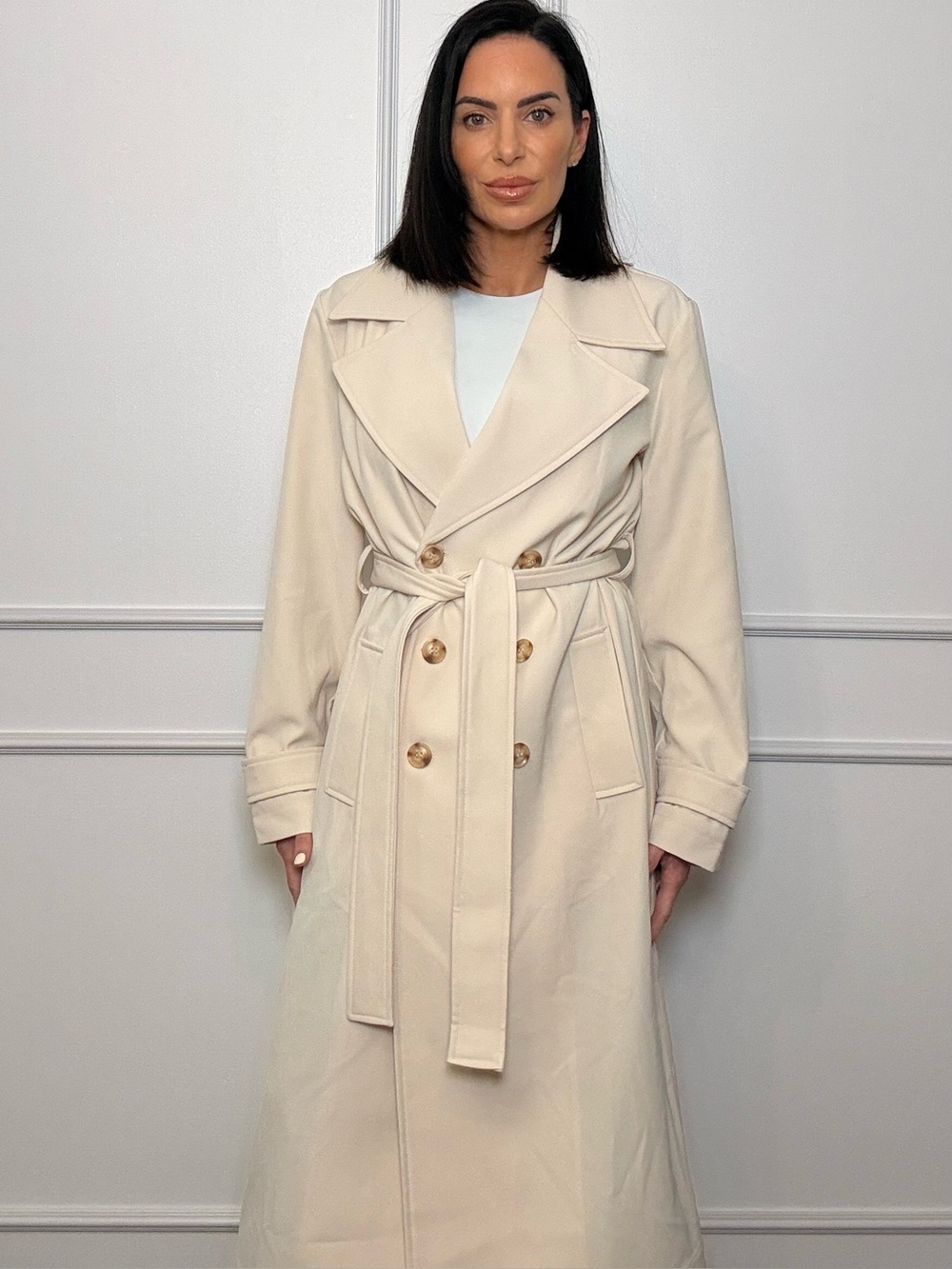 Bagatelle Collection Cream Soft Fabric Trench NWT! So chic!